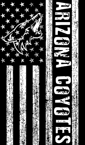 Arizona Coyotes Black And White American Flag logo vinyl decal